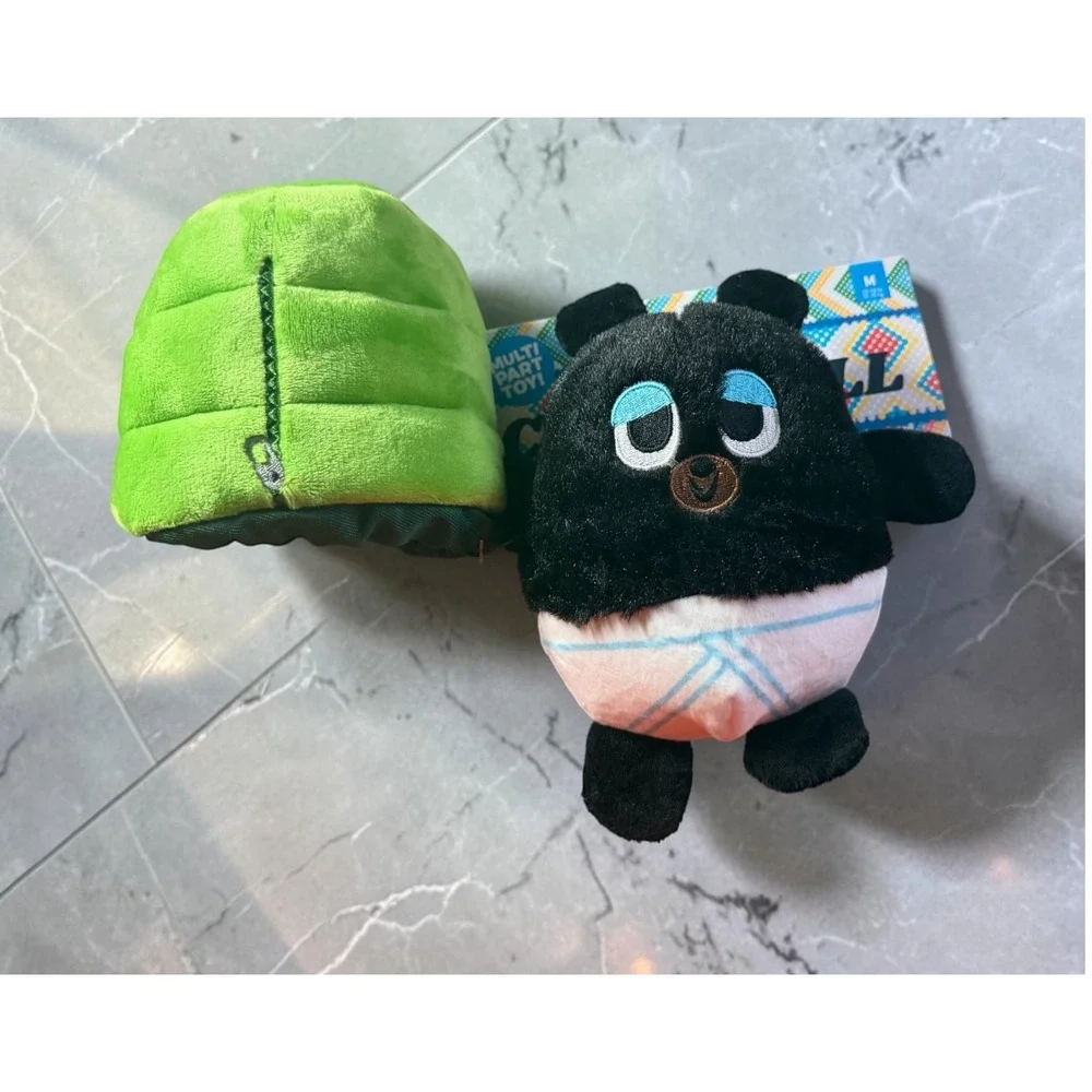 BARK Cub Scout Dog Toy Medium Cubby Roll Squeaky Crinkle Sleeping Bag